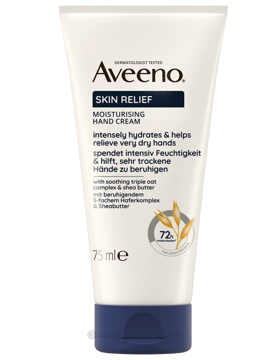 AVEENO Skin Relief увлажняющий крем для рук без ароматизатора, 75 мл | internetaptieka.lv