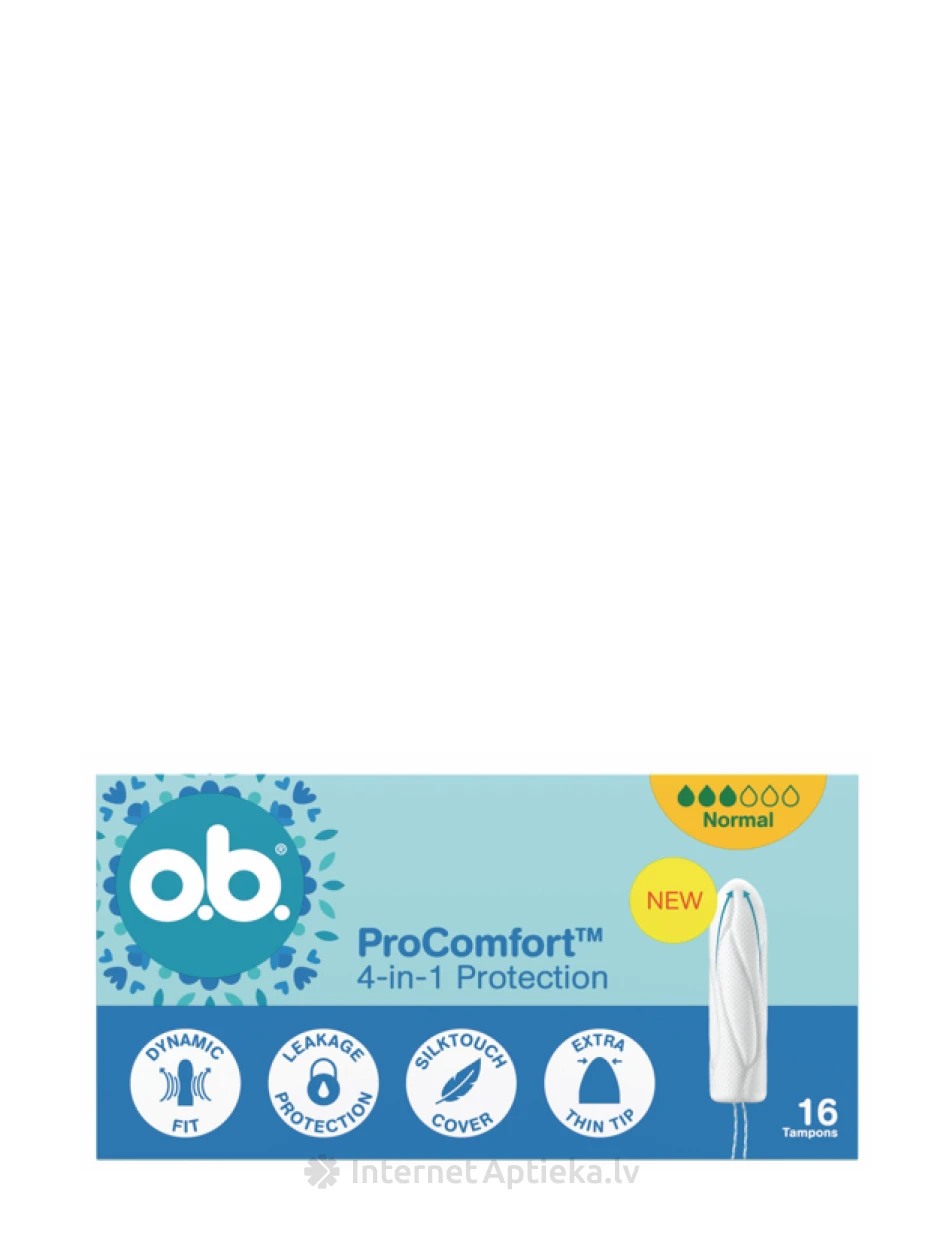 'OB Higiēniskie tamponi ProComfort Normal, 16 gb. | internetaptieka.lv