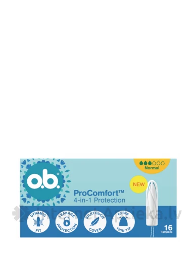 'OB Higiēniskie tamponi ProComfort Normal, 16 gb. | internetaptieka.lv