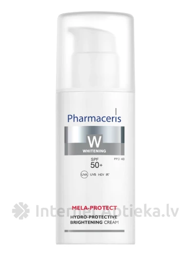 Pharmaceris W MELA-PROTECT SPF 50+ mitruma līmeni saglabājošs, balinošs dienas krēms, 50 ml | internetaptieka.lv