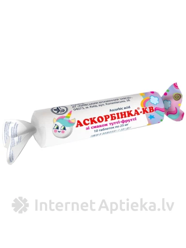 Аскорбиновая кислота + сахар (Tutti frutti) 25 мг, 10 таблеток | internetaptieka.lv