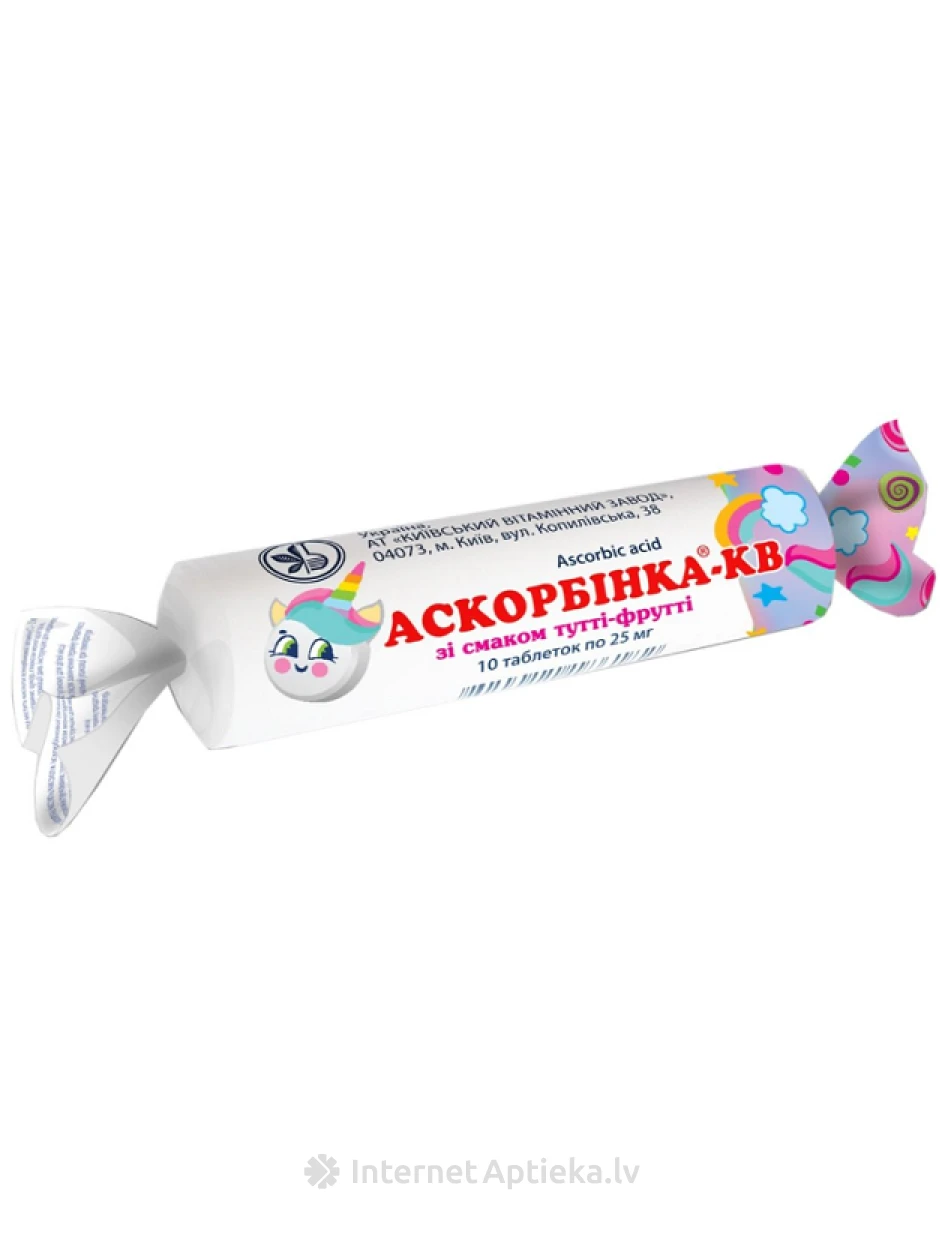 Ac Ascorbinici + suhkur (Tutti frutti) 25 mg, 10 tabletti | internetaptieka.lv
