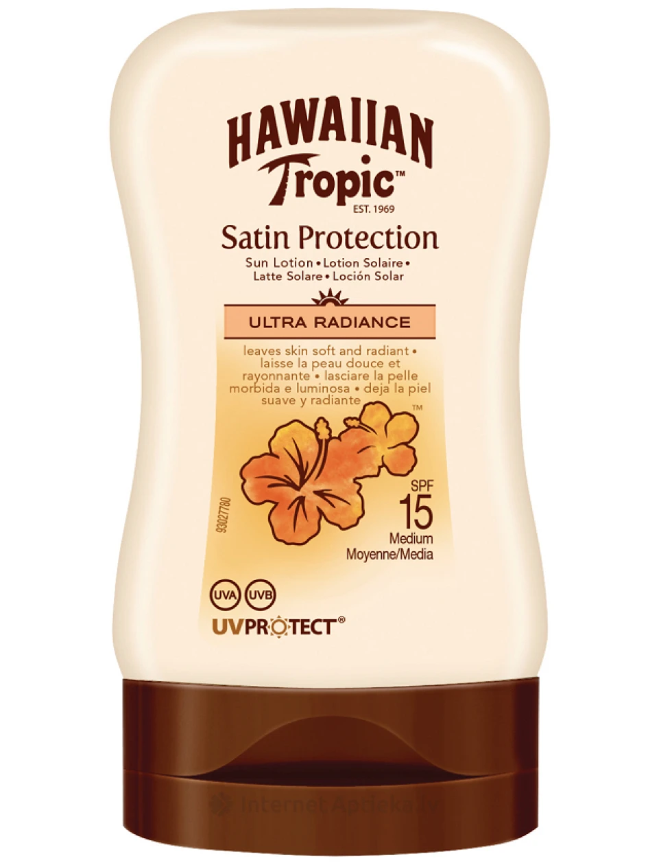 Hawaiian Tropic Sauļošanās emulsija glowing protection SPF15, 100 ml | internetaptieka.lv