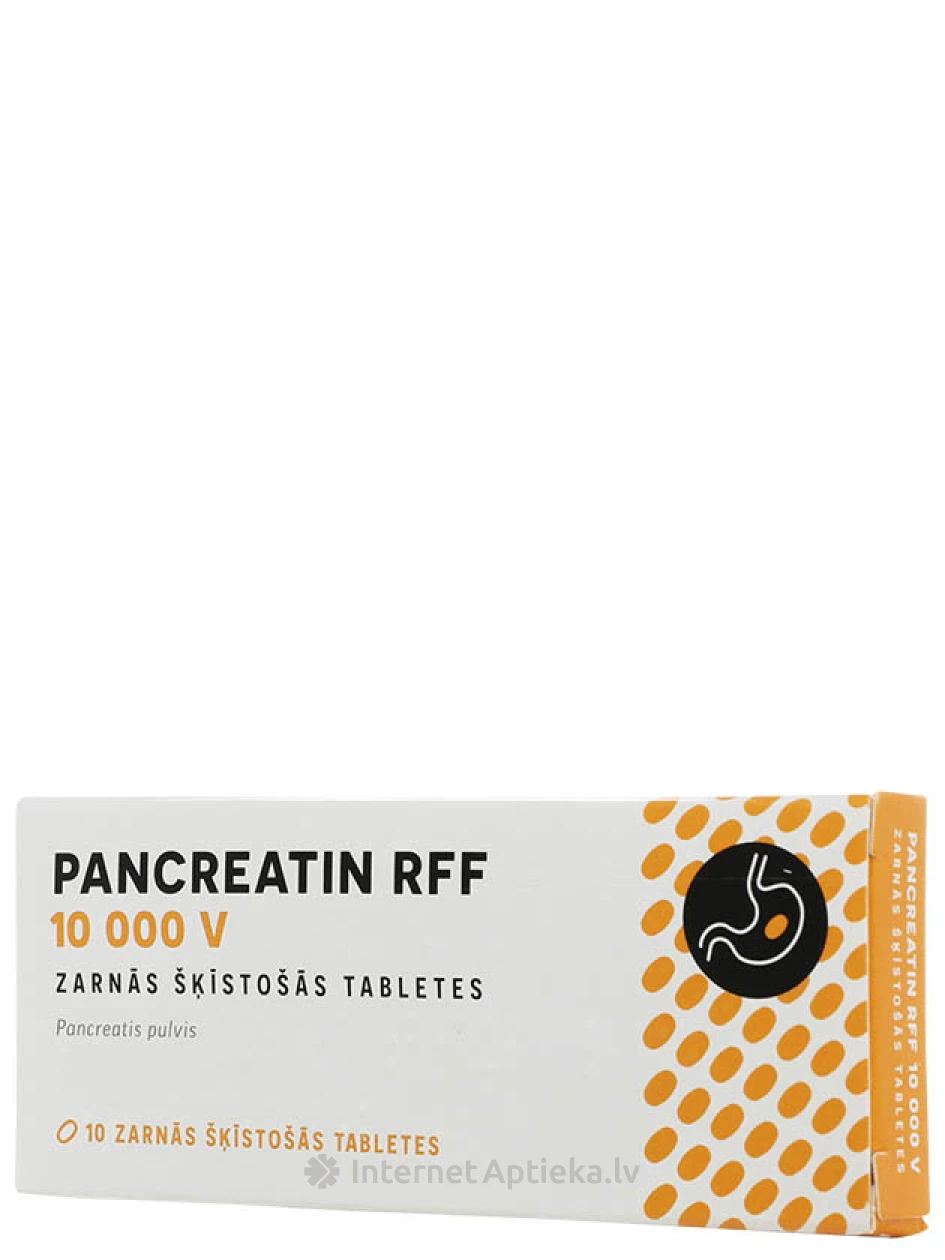 Pankreatiin RFF 10000V soolestikus lahustuv, 10 tabletti | internetaptieka.lv