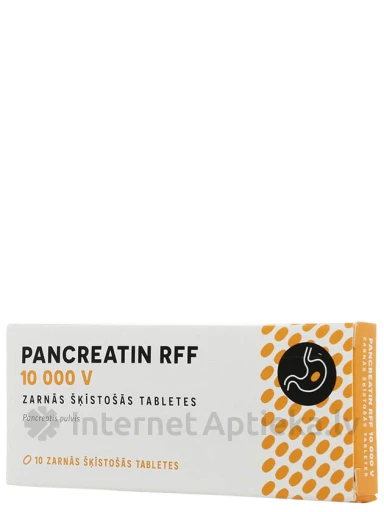 Pankreatiin RFF 10000V soolestikus lahustuv, 10 tabletti | internetaptieka.lv