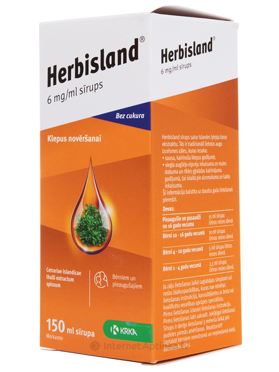 Herbisland sīrups, 150 ml | internetaptieka.lv