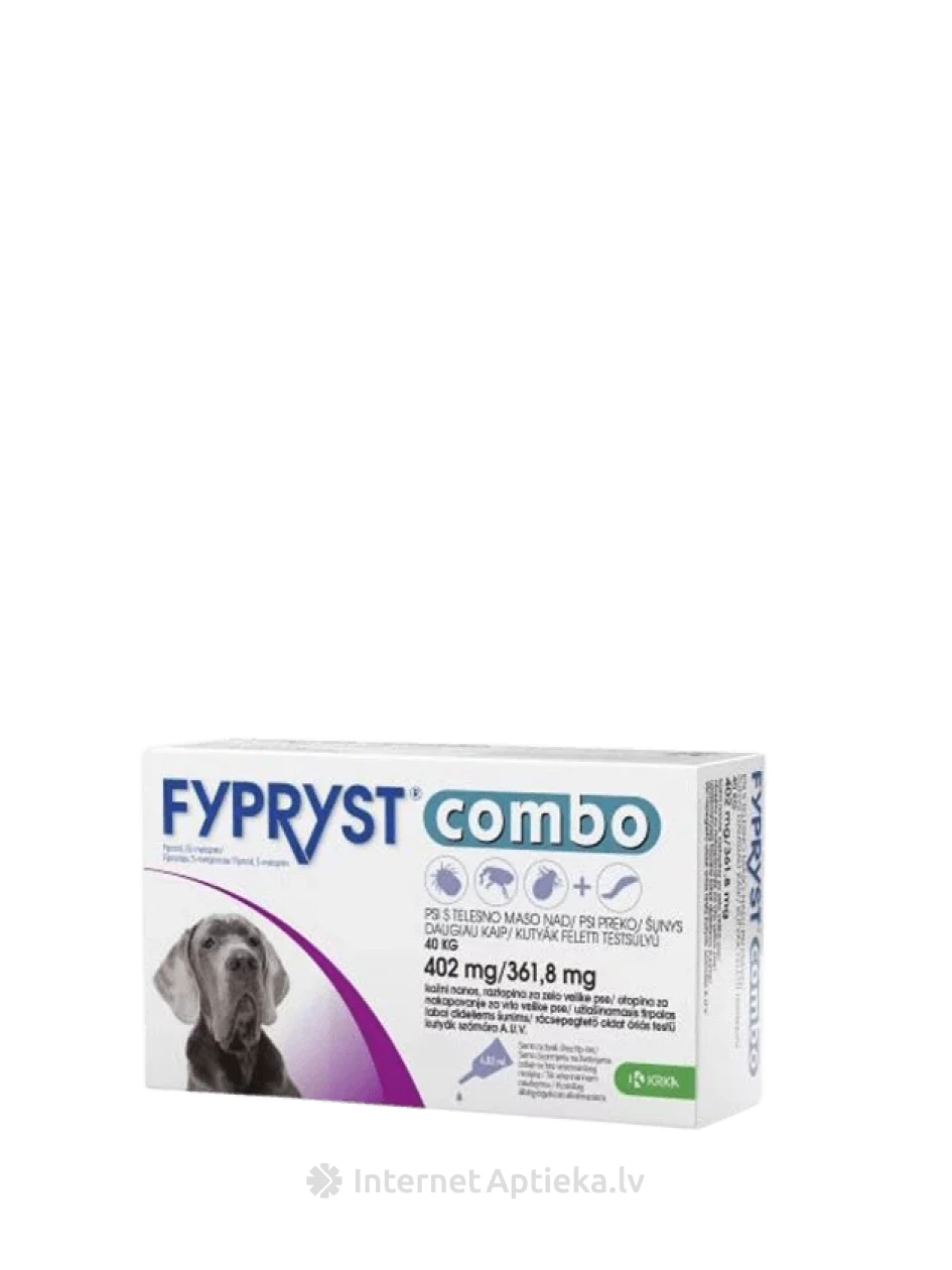 Fypryst combo 402/361.8mg šķīdums suņiem 40-60kg, 1 gb. | internetaptieka.lv