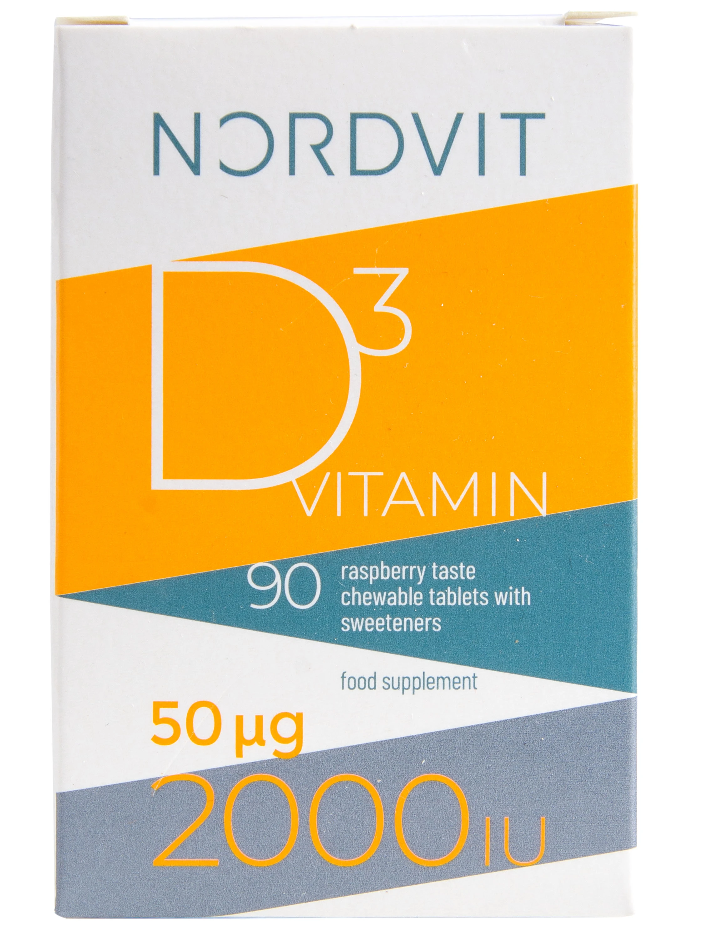 NORDVIT D3 vitamīns 50 mkg (2000 SV), 90 tabletes