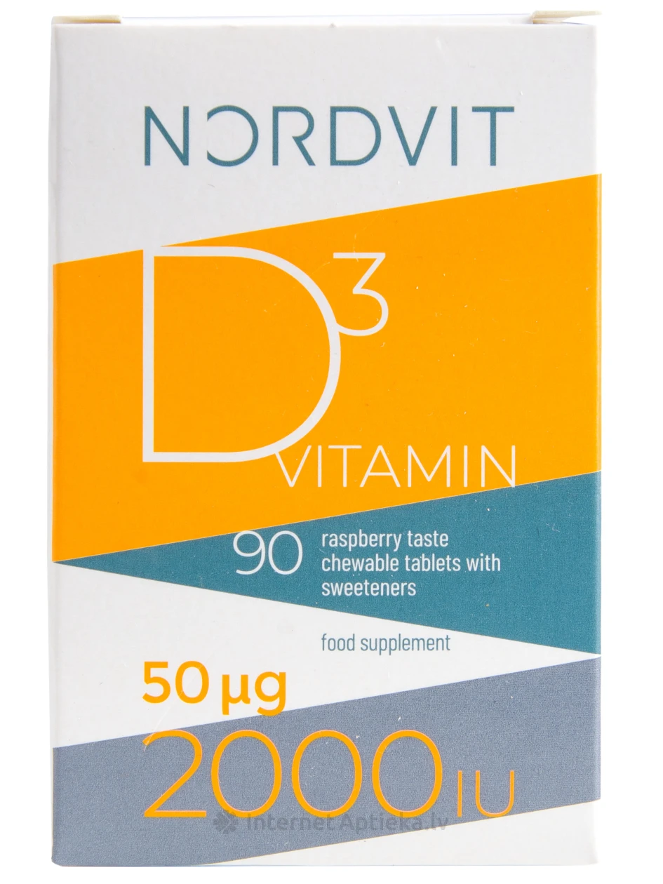 Nordvit D3 витамин 50мкг/2000 МЕ, 90 таблеток | internetaptieka.lv