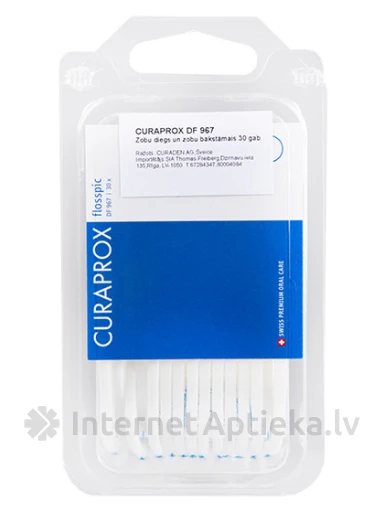 Curaprox DF967 Межзубная нить с держателем, 30 шт. | internetaptieka.lv