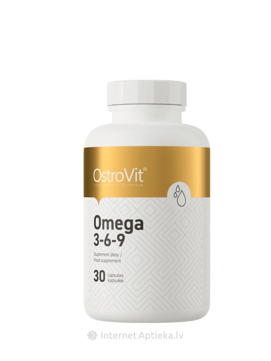 OstroVit Omega 3-6-9 kapsulas, 30 gb. | internetaptieka.lv