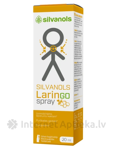 Silvanols Laringo Spray с календулой и прополисом, 20 мл | internetaptieka.lv