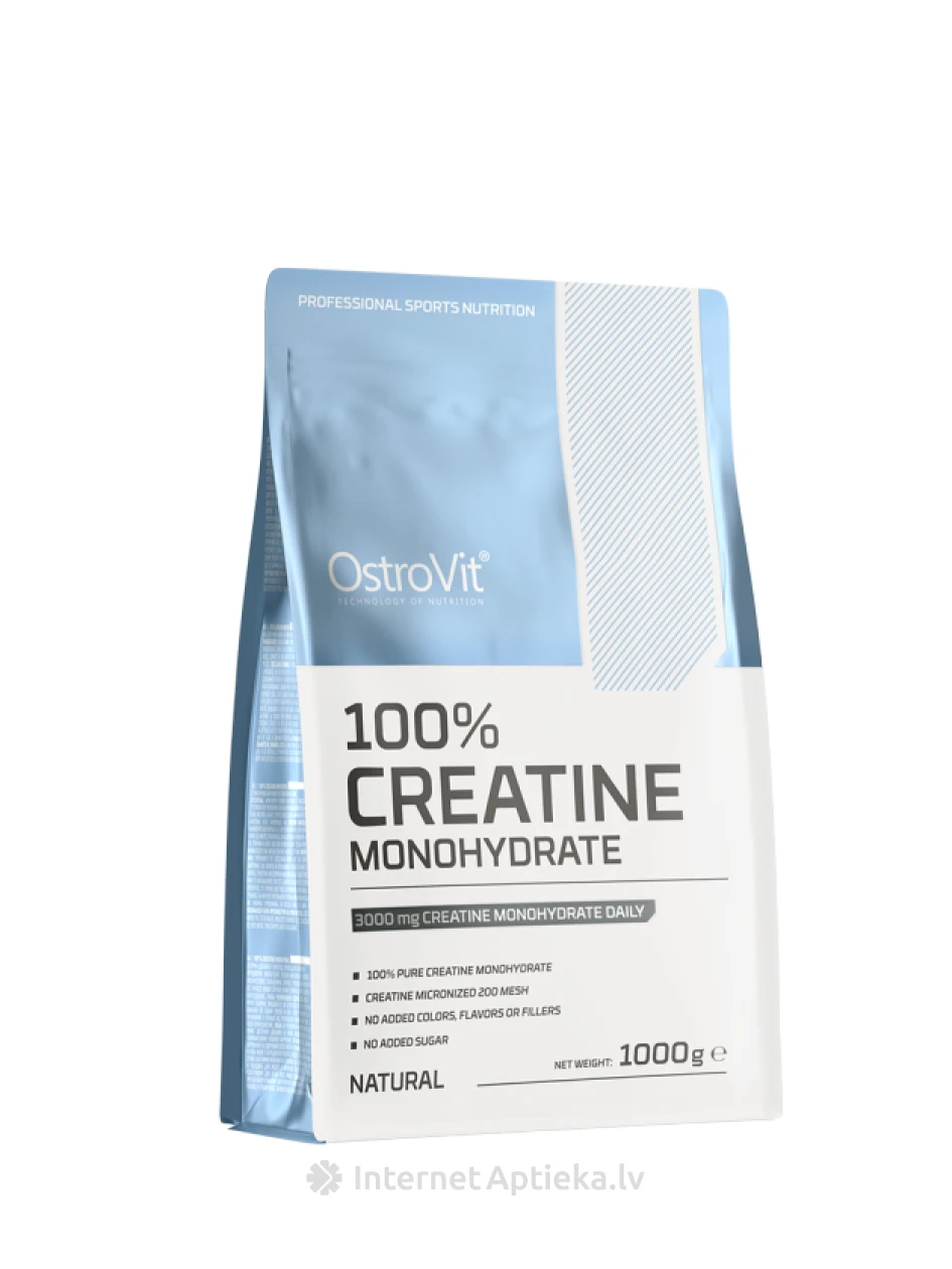 OstroVit 100% Creatine Monohydrate pulveris, 1000 g | internetaptieka.lv