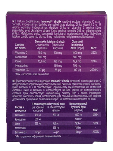 Imunosil Virufix, 60 + 30 капсул | internetaptieka.lv