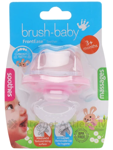 Brush-Baby Соска FRONTEASE для передних зубов-десен, розовая, 1 шт. | internetaptieka.lv