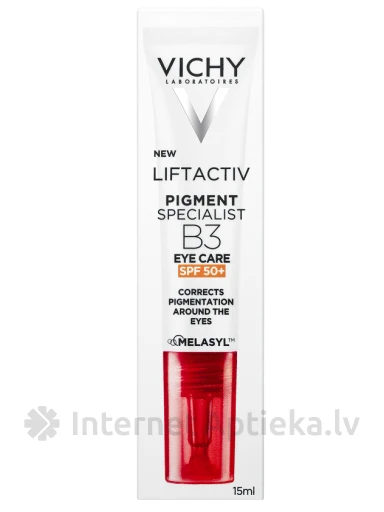 Vichy Liftactiv Pigment Specialist B3 SPF50+ krēms ādai ap acīm, 15 ml | internetaptieka.lv