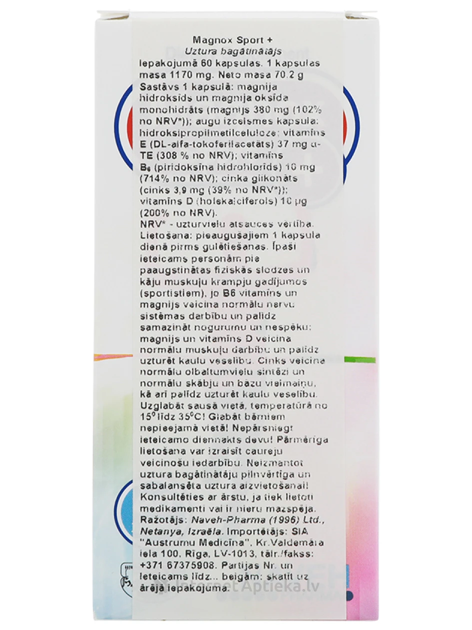 Naveh Pharma Magnox Sport +, 60 kapslit | internetaptieka.lv