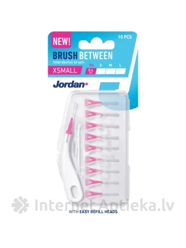 JORDAN Zobstarpu birstītes Brush Between XS, 0,4 mm, 10 gb. | internetaptieka.lv