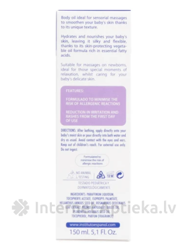 Instituto Espanol Bebe Newborn успокаивающее масло для тела для детей, 150 мл | internetaptieka.lv