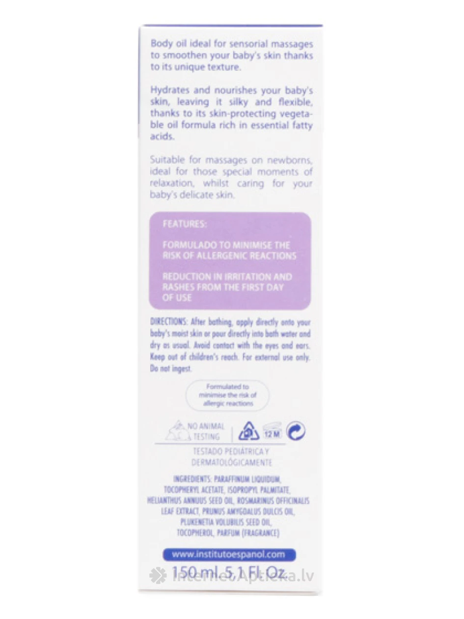 Instituto Espanol Bebe Newborn beebi rahustav kehaõli, 150 ml | internetaptieka.lv