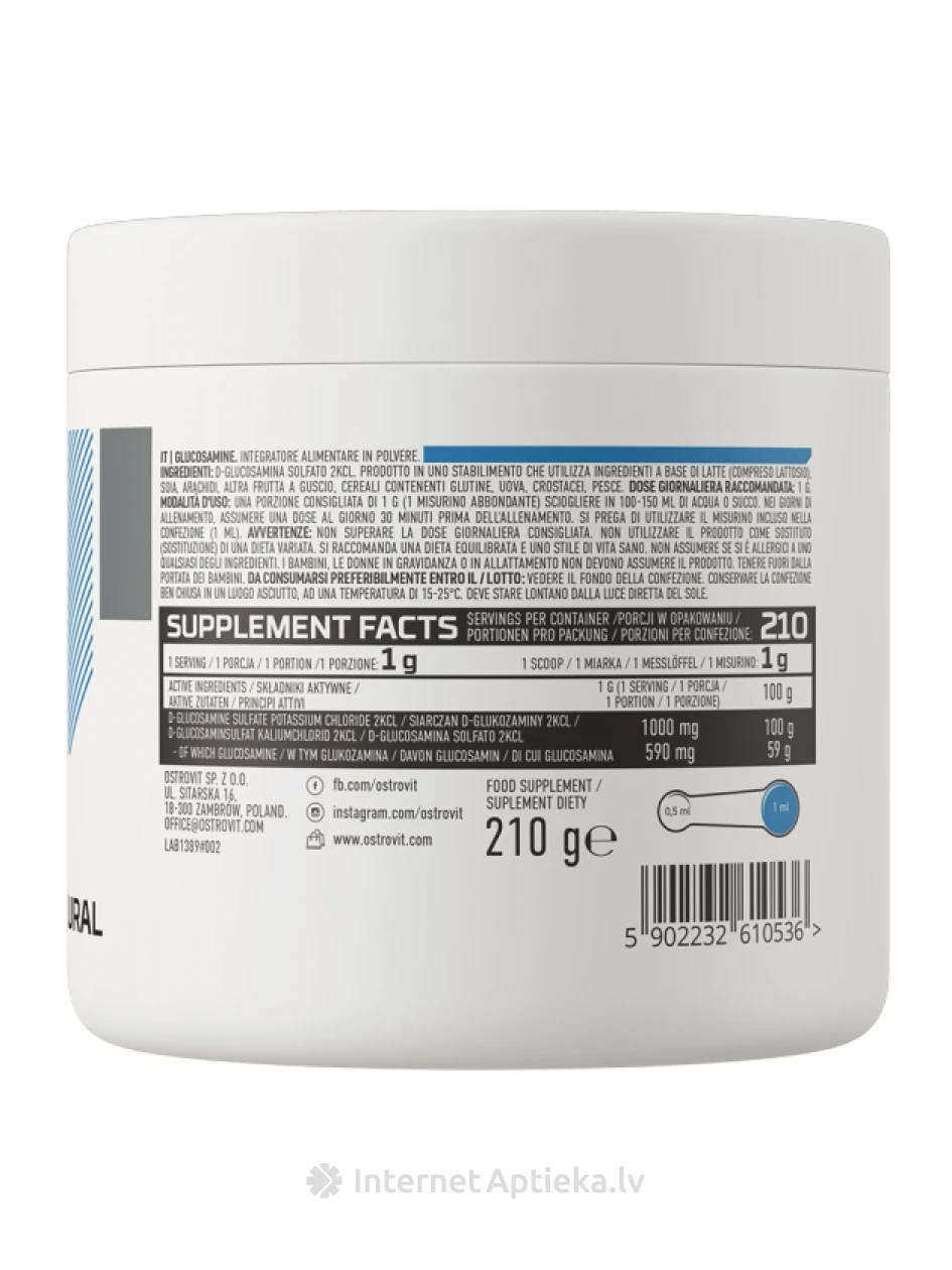 OstroVit Glucosamine Pulveris, 210 g | internetaptieka.lv