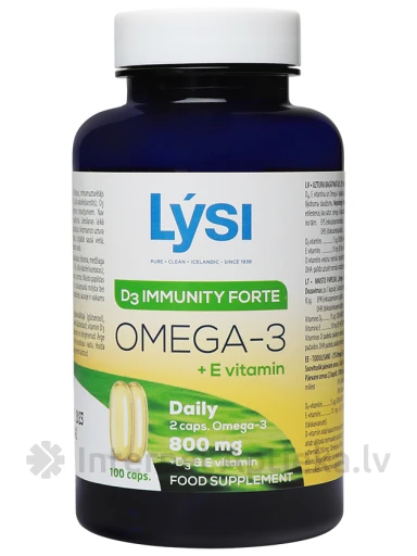 Lysi Omega-3 Immunity Forte kalaõli, 100 kapslit | internetaptieka.lv