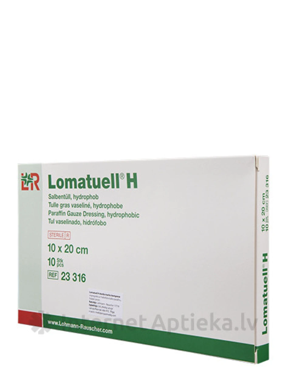 Lomatuell H sterils parafīna tīkliņš, 10 cm x 20 cm | internetaptieka.lv