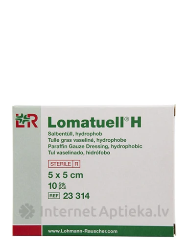 Lomatuell H sterilas marles kompreses 5 x 5 cm, 10 gb. | internetaptieka.lv