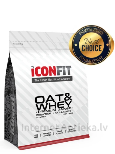 ICONFIT OAT&Whey Premium Gainer Ar šokolādes garšu, 1.4 kg | internetaptieka.lv