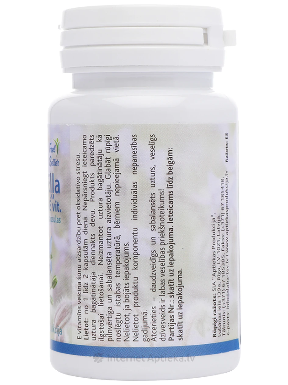 AP Gurķeņu eļļa ar E vitamīnu 500 mg, 60 kapsulas | internetaptieka.lv
