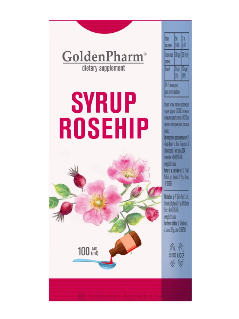 Golden Pharm  Сироп шиповника, 100 мл | internetaptieka.lv