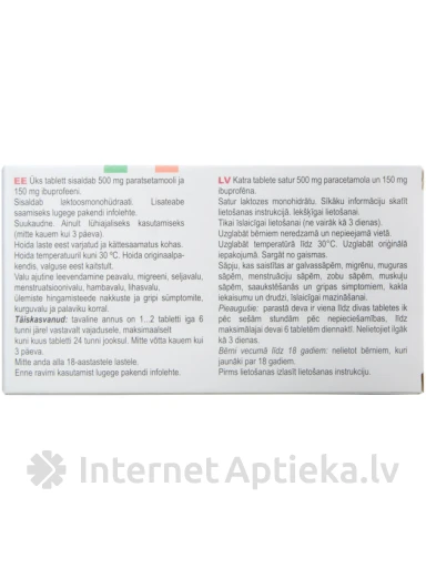 COMBOGESIC 500 mg/150 mg, 10 tabletes | internetaptieka.lv