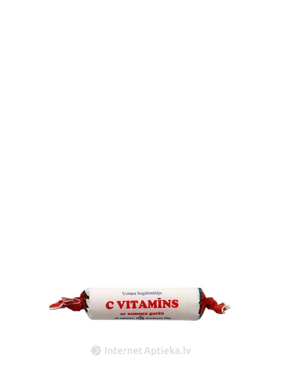 C Vitamīns ar zemeņu garšu, 10 tabletes | internetaptieka.lv