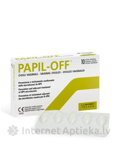 PAPIL OFF вагинальные свечи, 10 шт. | internetaptieka.lv