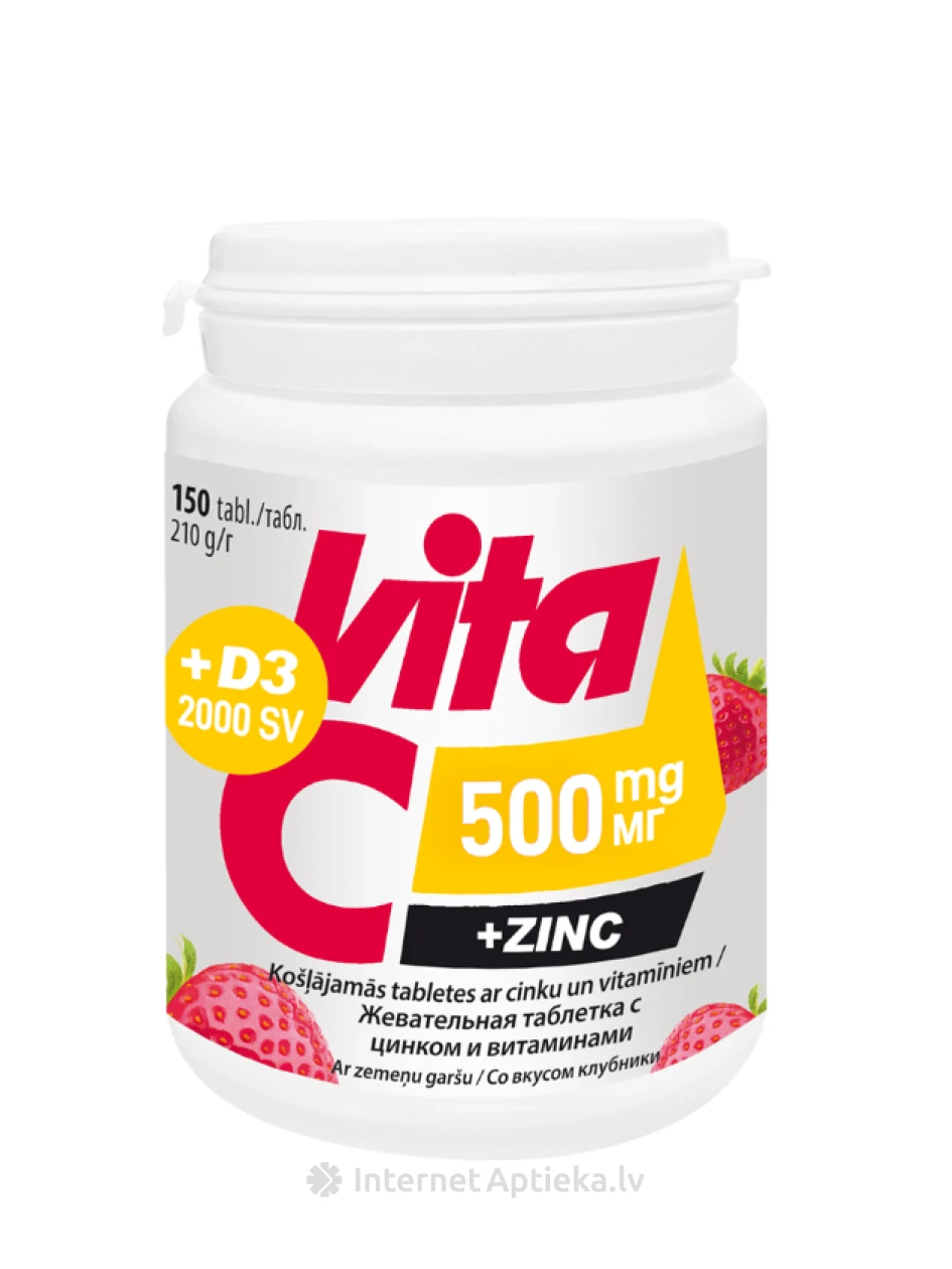 Vitabalans Vita C 500mg+Zn+D3 2000 RÜ, 150 tabletti | internetaptieka.lv