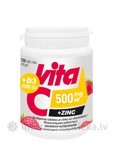 Vitabalans Vita C 500mg+Zn+D3 2000SV, 150 tabletes | internetaptieka.lv