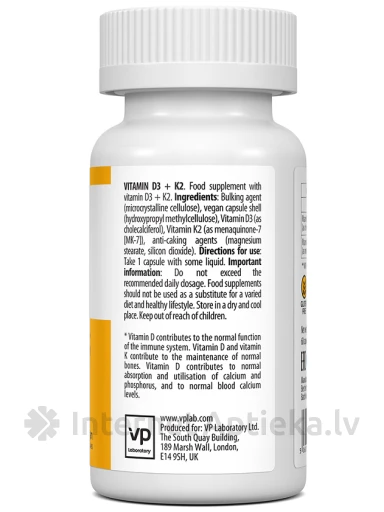 UltraVit Vitamin D3 4000IU + K2 kapsulas, 60 gb. | internetaptieka.lv