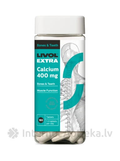 LIVOL EXTRA Calcium 400 mg, 180 шт. | internetaptieka.lv