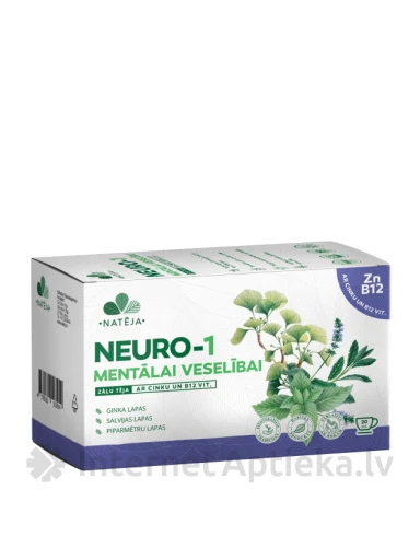 Taimetee Natėja Neuro - 1 vaimse tervise jaoks tsingi ja B12 vit., 20 pakki | internetaptieka.lv