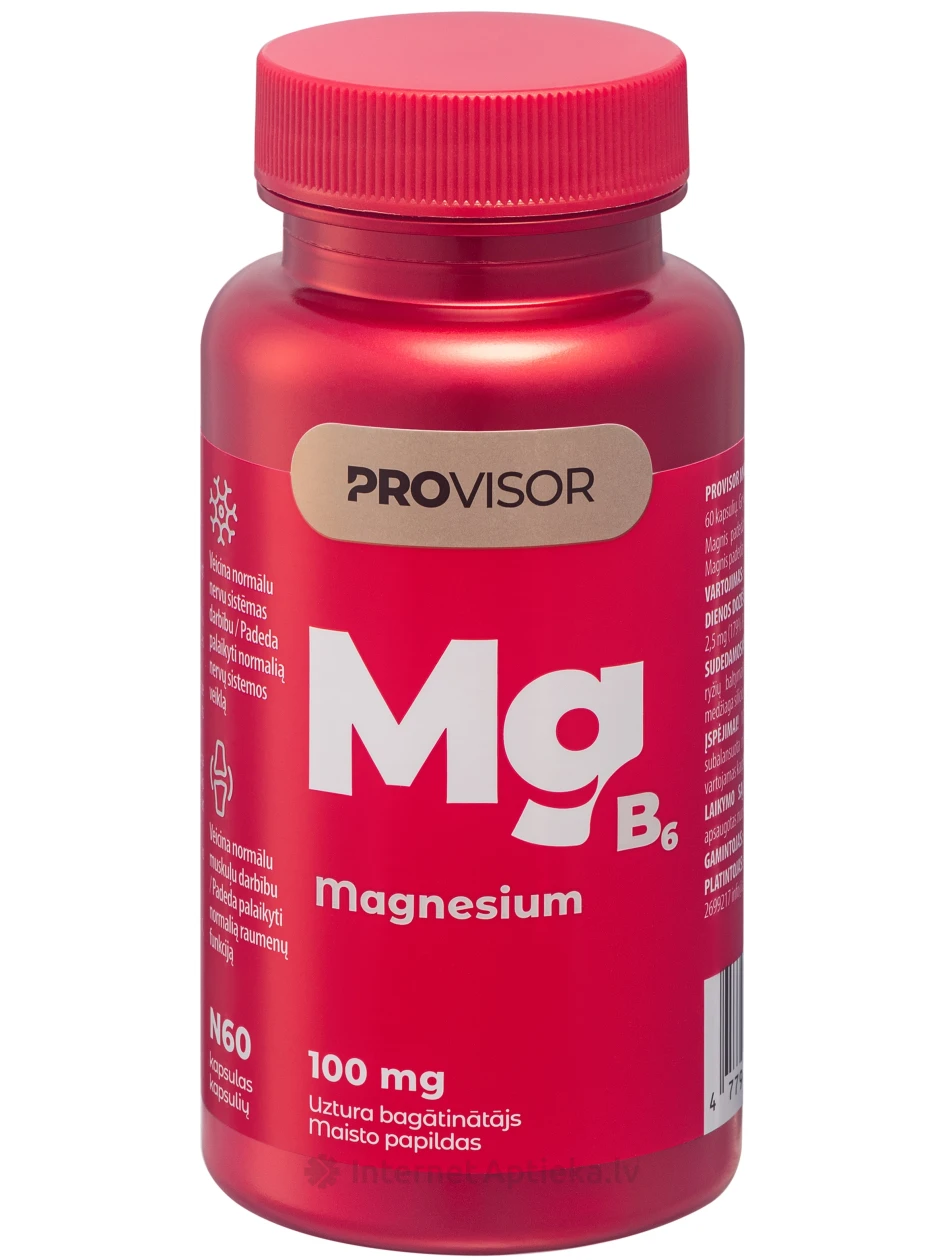 PROVISOR Magnesium 100 mg, 60 капсул | internetaptieka.lv
