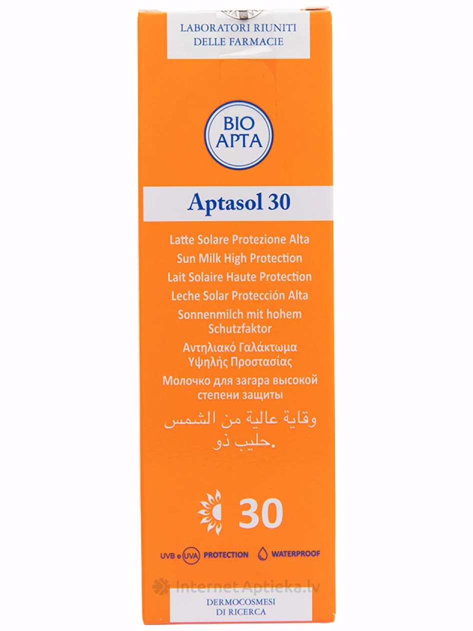 Bioapta Aptasol 30+ saules aizsardzības pieniņš, 125 ml | internetaptieka.lv