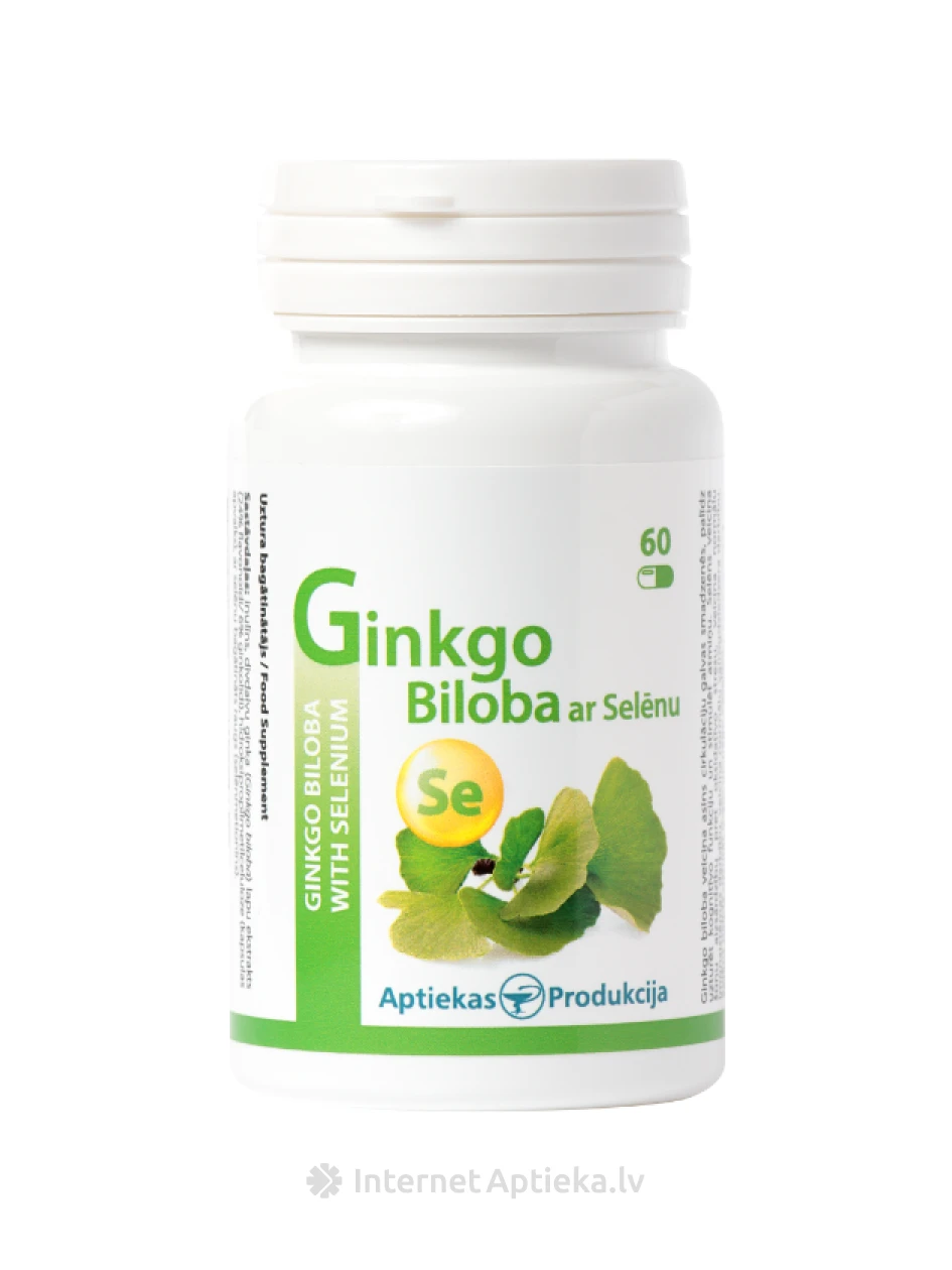 Ginkgo biloba seleeniga, 60 kapslit | internetaptieka.lv