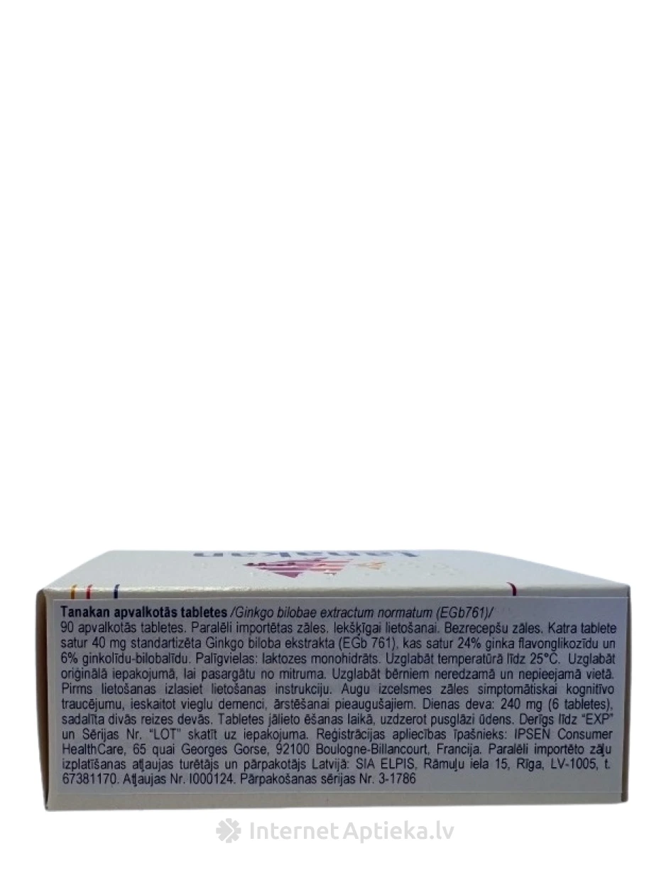 Tanakan 40 mg, 90 kaetud tabletti | internetaptieka.lv