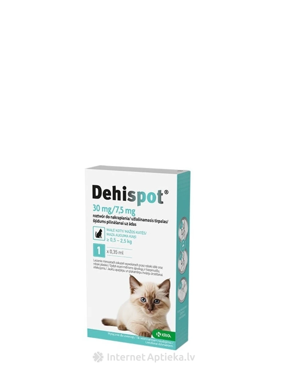 DEHISPOT 30mg/7,5mg lašai katėms 0.5-2.5kg, 0.35 ml | internetaptieka.lv