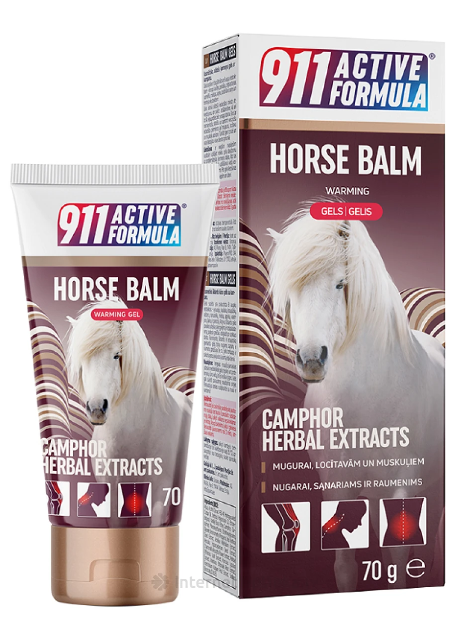 911 active formula Horse Balm warming гель, 70 г | internetaptieka.lv