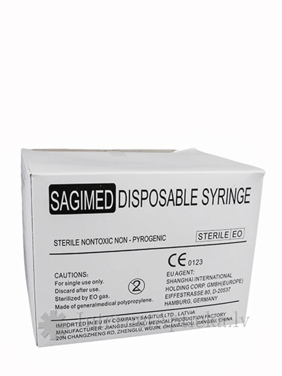 Sagimed Šļirce 3 ml, 3-daļīga, ar adatu 0.6 x 32 mm, 100 gb. | internetaptieka.lv