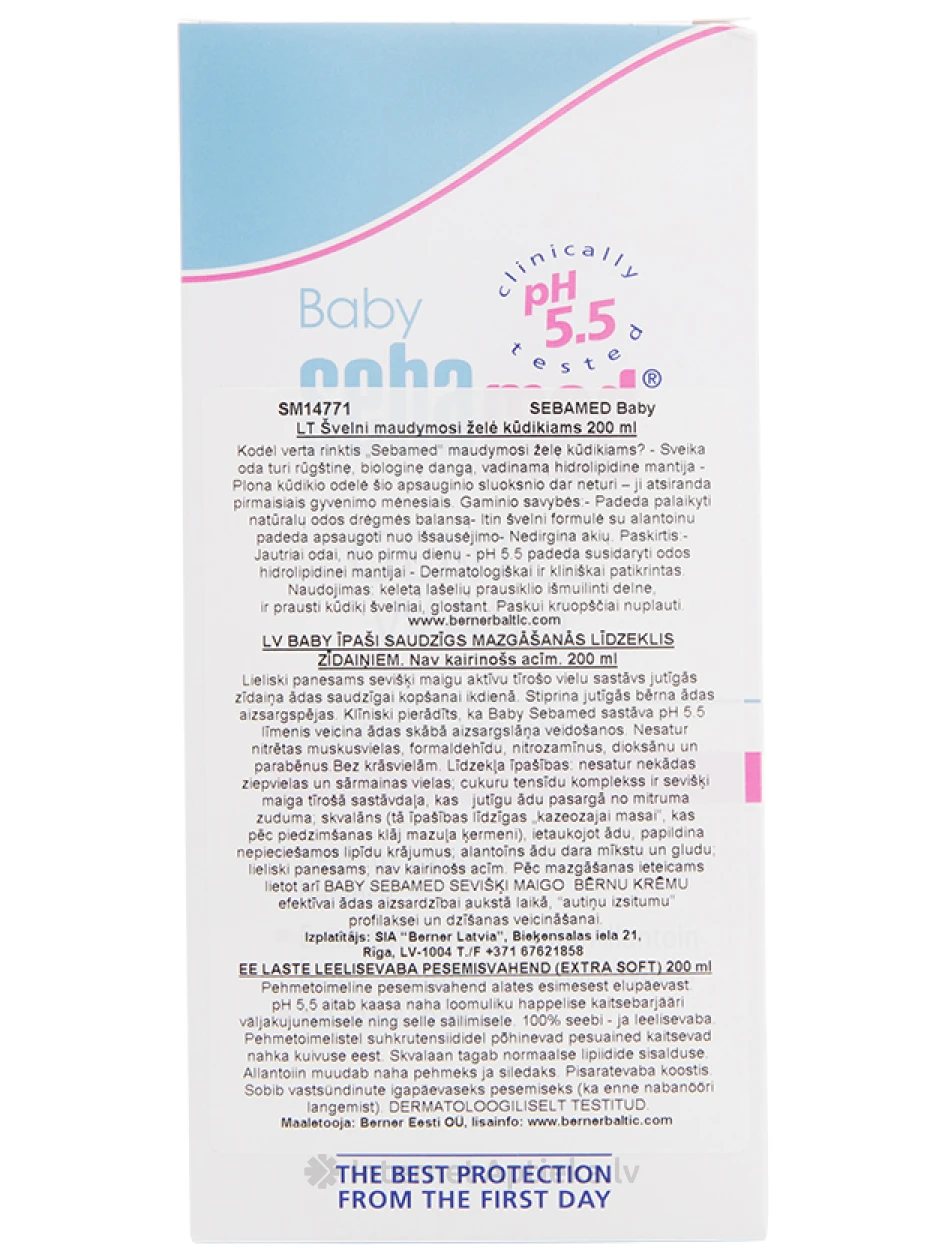 Особо мягкое моющее средство SEBAMED BABY, 200 мл | internetaptieka.lv