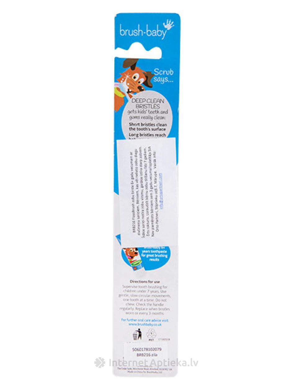 Brush-Baby FlossBrush Зубная щетка 6+ лет, 1 шт. | internetaptieka.lv