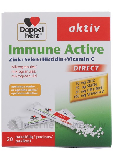 Doppelherz Aktiv Immune direct Zn+Se+histidīns+vit.C, 20 paciņas