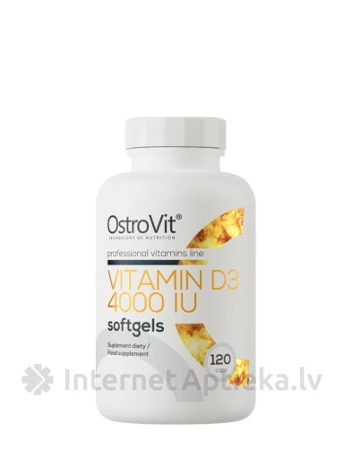 OstroVit Vitamin D3 4000 IU softgels kapsulas, 120 gb. | internetaptieka.lv